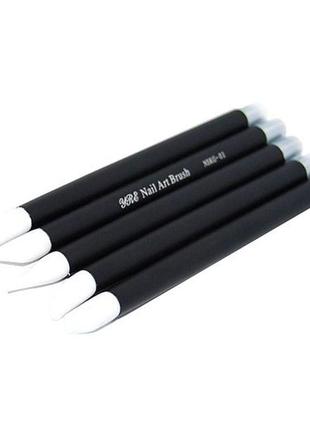 Набор кистей 5шт силиконовые черная ручка н13181