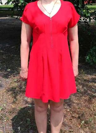 Платье женское, короткое, красное, 48-50