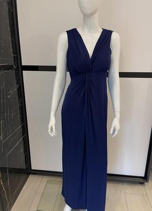Шикарное синее платье в пол