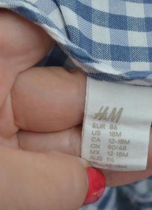 12 - 18 місяців 86 см h&m фірмова стильна картата сукня з довгим рукавом дівчинці в клітинку прованс8 фото