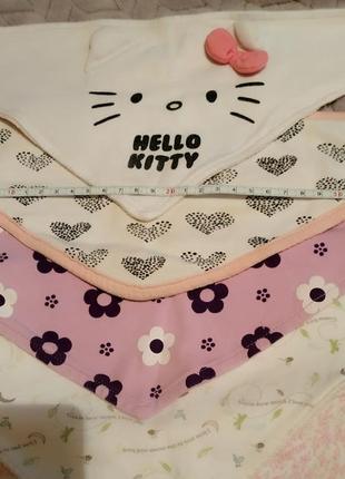 Бавовняний слинявчик арафатка на липучці та на кнопках hello kitty для дівчинки2 фото