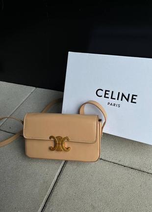 Брендова сумка celine triomphe dark beige