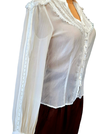 Warehouse кремовая блуза 100 % шёлк6 фото