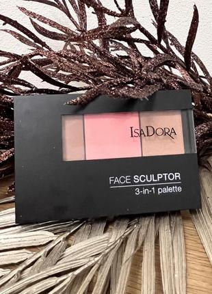 Оригінал isadora face sculptor 3-in-1 palette палетка для скульптурування обличчя 64 intense peach оригинал палитра для скульптурирования лица1 фото