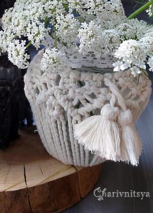 Подсвечник макраме