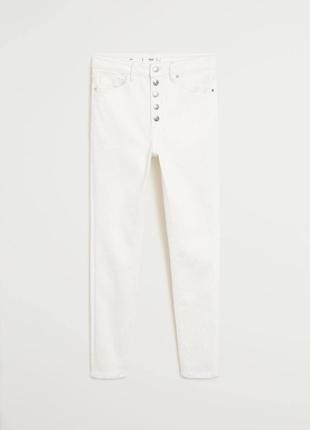 Джинсы, скинни, скинни, джинсы белые на болтах, высокие джинсы mango, джинсы стрейч6 фото