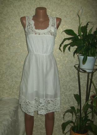 Ніжний сарафан,сукня з мереживом , шовк+котон,італія