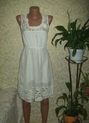 Ніжний сарафан,сукня з мереживом , шовк+котон,італія6 фото