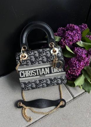 Брендова сумка christan dior lady black beige mini8 фото