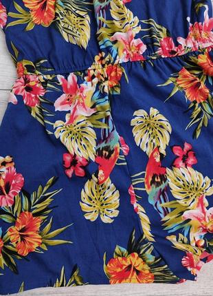 Женский комбинезон шорты atmosphere синий с цветочным принтом размер l4 фото