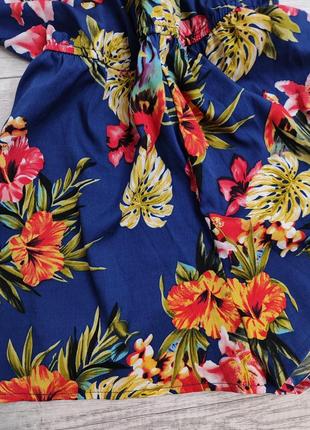 Жіночий комбінезон шорти atmosphere синій з квітковим принтом розмір l7 фото