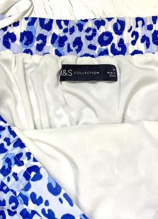 Голубая леопардовая юбка гофре m&amp;s размер l10 фото