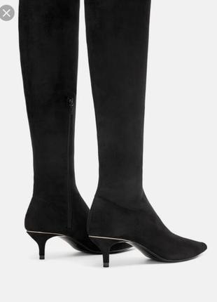 Элегантные и стильные ботфорты zara, черного цвета. дополнят любой образ4 фото
