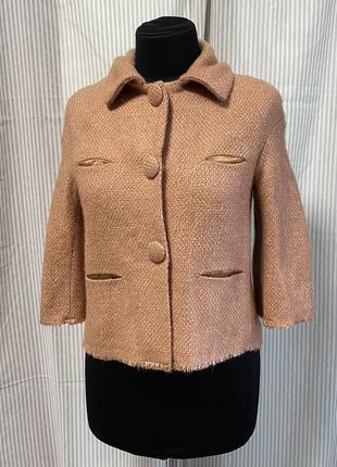 Женский шерстяной пиджак твидовый semi couture
