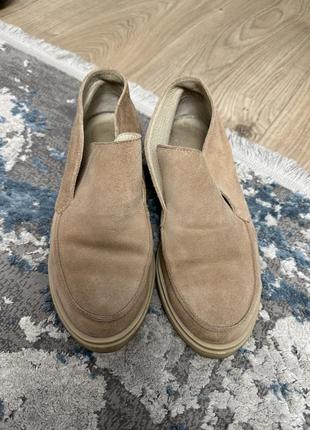 Лоферы замш