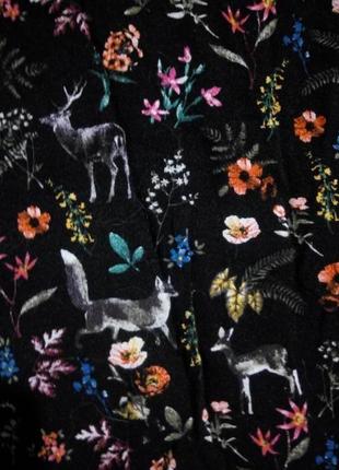 Романтика блуза - звери и цветы вискоза3 фото