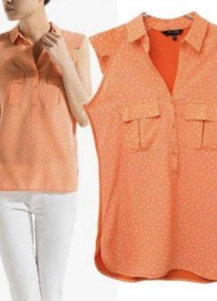Блузка оранжевая размер м massimo dutti