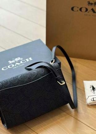 Сумка coach чорна кросбоді стильна жіноча сумочка6 фото