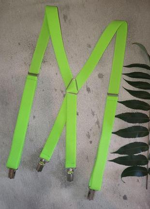 Женские подтяжки узкие неон оранжевый малина польша, подтяжки взрослые х образные