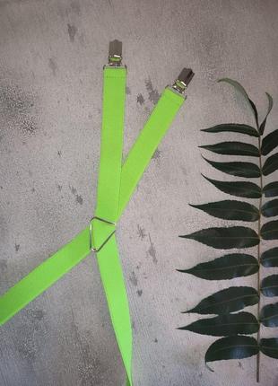 Женские подтяжки узкие неон оранжевый малина польша, подтяжки взрослые х образные