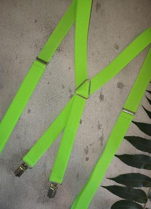 Женские подтяжки узкие неон оранжевый малина польша, подтяжки взрослые х образные