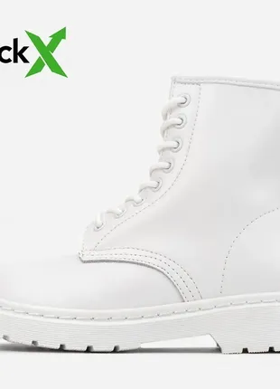 Шкіряні чоботи осінні dr.martens white - термо