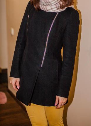 Драповое пальто new look косуха размер xs-s2 фото