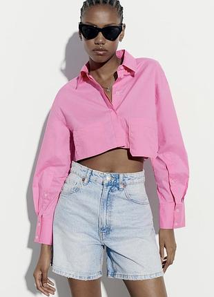 Рубашка укороченая короткая рубашка zara оригинал