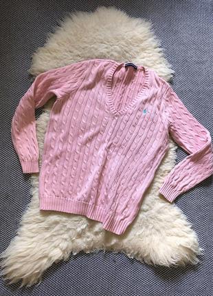 Вязаный свитер кофта косы ralph lauren оригинал хлопковый2 фото
