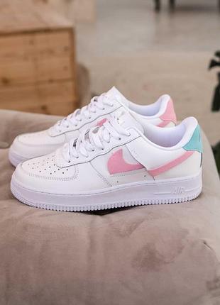 Женские кроссовки nike air force 1 lx wmns white pink blue / smb6 фото