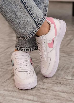 Женские кроссовки nike air force 1 lx wmns white pink blue / smb8 фото