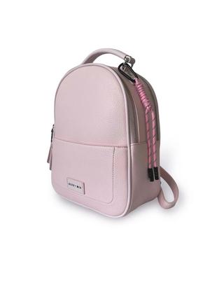 Нежно розовый рюкзак на два отделения от итальянского бренда alex &amp; mia из экокожи2 фото
