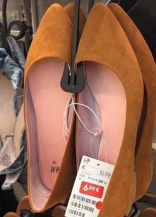 Балетки, туфлі низький каблук, h&m, 36 розмір