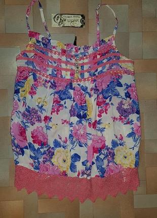 Легка невагома блузка gloria jeans мереживо м розмір, віскоза