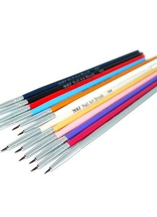 Набір пензлів 12 шт. для малювання кольорова ручка 000# н13176