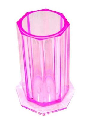 Підставка для пензлів к33 (склянка рожевий/прозорий) п200312 фото
