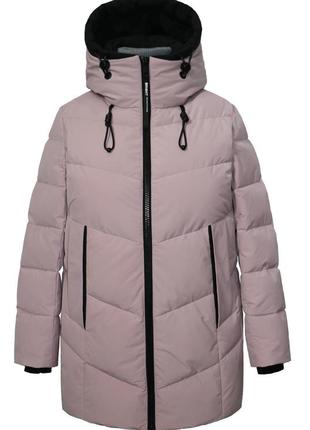 Куртка жіноча подовжена san crony напівбатал 241-1225 сіро-рожева