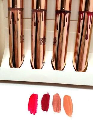 Набор kylie cosmetics koko kollection в наборе 3 матовых помады + блеск5 фото