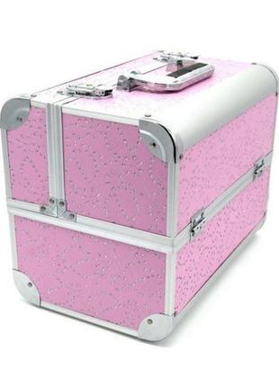 Чемодан-кейс 740 ч24051 розовый с декором из камней