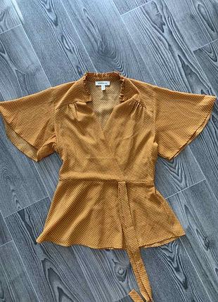 Базовая блуза в горошек, кроп, топ