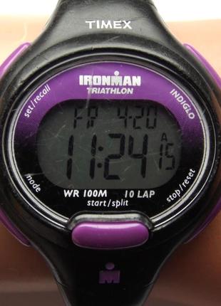 Timex ironman triathlon часы из сша таймер секундомер wr100m indiglo3 фото