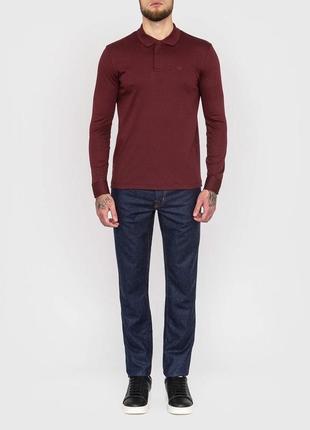 Оригінальний лонгслів ea7 emporio armani pique long sleeve burgundy