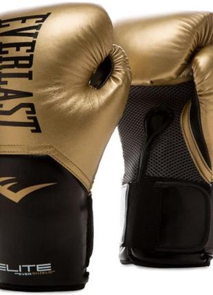 Боксерские перчатки everlast elite training gloves золотой уни 8 унций (870290-70-15)1 фото