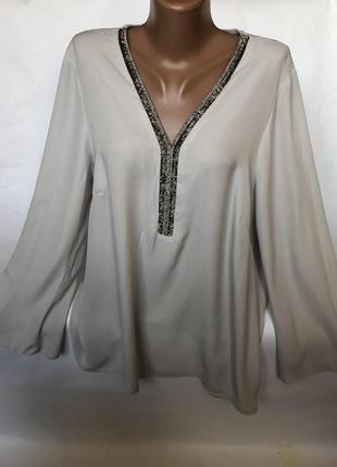 Шикарная нарядная блуза с бисером