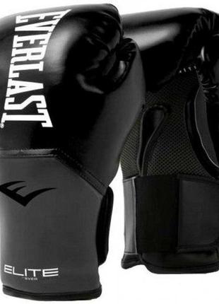 Боксерские перчатки everlast elite training gloves черный, серый уни 16 унций (870270-70-816)