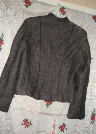 Супер пиджак серого цвета в крапинку"h&m",р.16,100%лен.5 фото