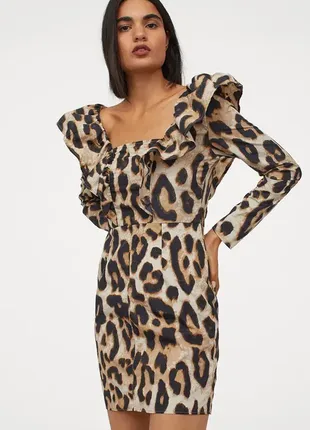 Платье мини в леопардовый принт h&m1 фото