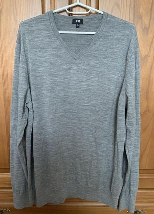 Кофта uniqlo xl 100% шерсть merino wool премиум