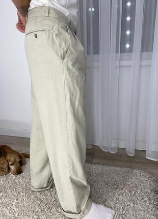 Светлые мужские брюки штаны котоновые4 фото