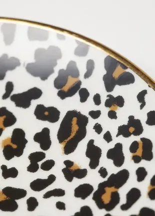 Тарілка  блюдце фарфорова леопард під чашку h&m3 фото